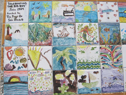 child art tiles on bench 01