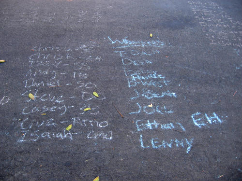 chalk evidence of stickball in little italy