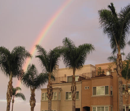 morning rainbow over san diego