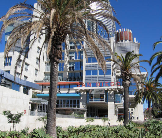 view of new san diego library from south