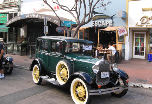 antique car at san diego gaslamp showcase
