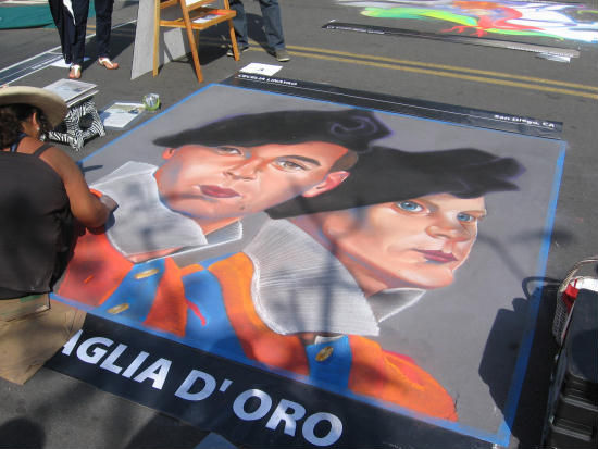 awesome chalk art in little italy