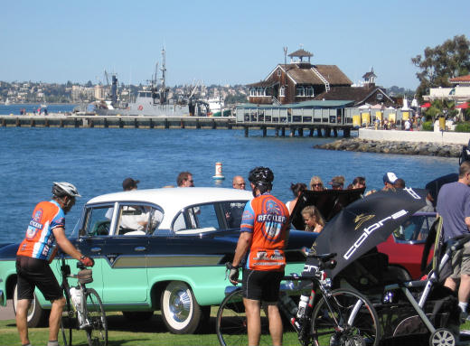 cool cars next to seaport village