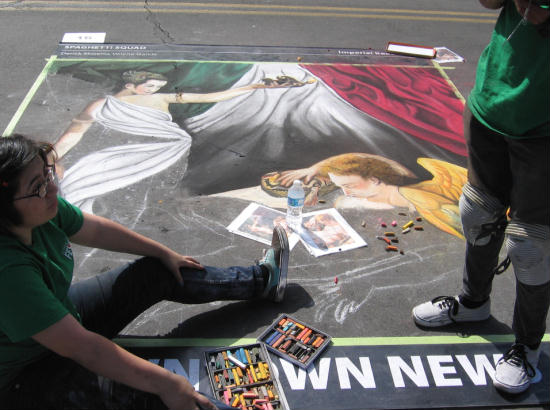 creating a chalk art masterpiece