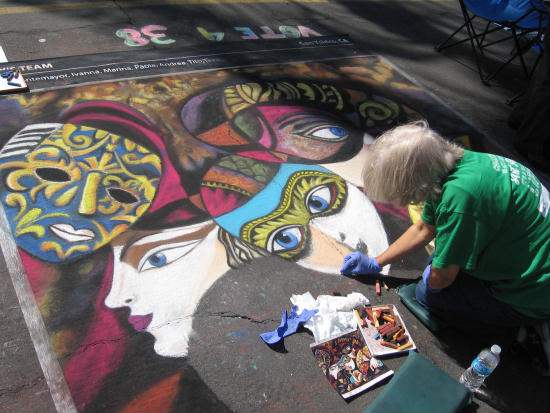 exotic masks and faces in little italy's festa