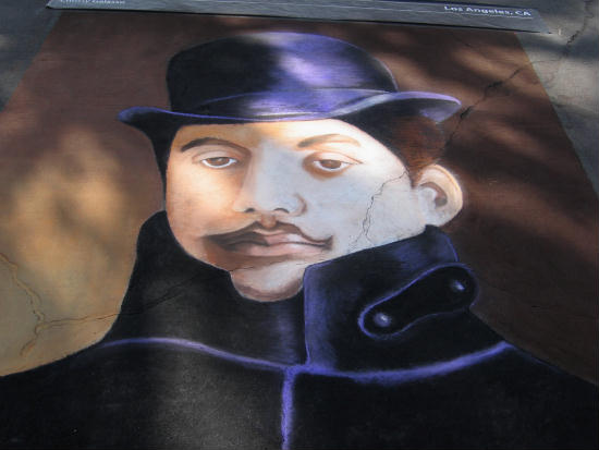 italian chalk face at san diego's festa