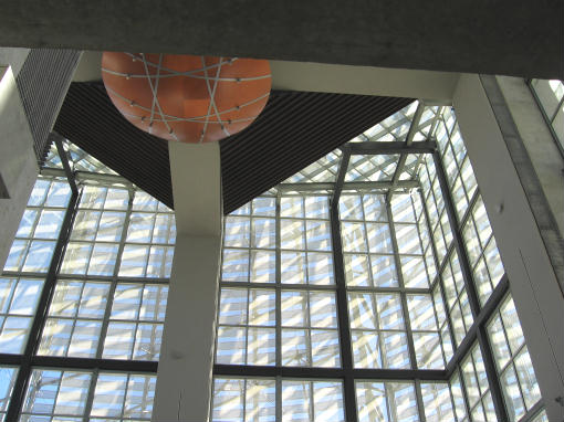 looking upward in reading room of san diego central library