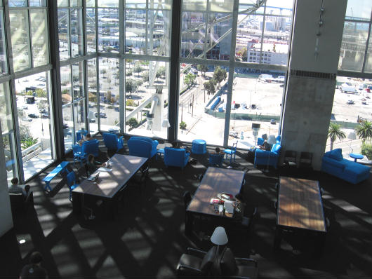 reading room of san diego central library offers city views