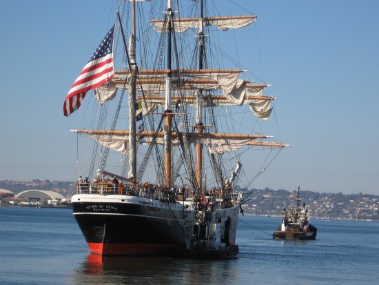star of india is tugged out of san diego harbor