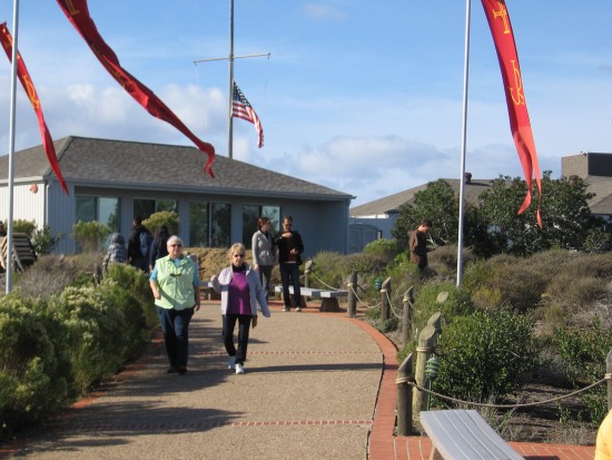 01 People near Visitor Center enjoy Cabrillo National Monument's centennial event.