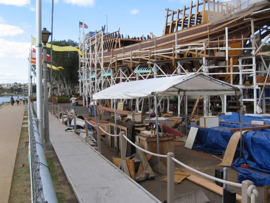 02 Another view of San Salvador ship replica build site.
