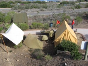07 Tents of Army camp set up as historical reenactment.
