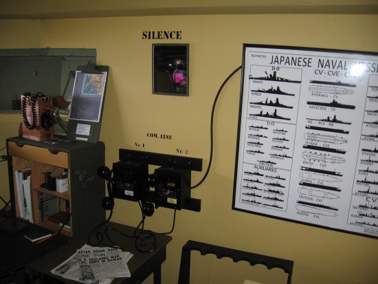 11 A chart inside the bunker identifies Japanese warships.