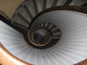 16 Looking down winding stairs from top of Cabrillo lighthouse.