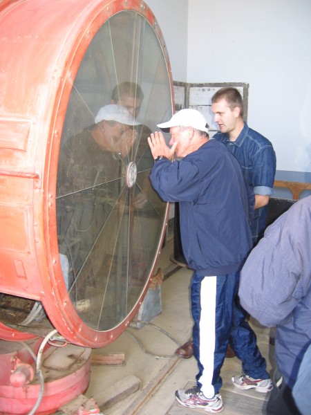 23 Inside the small structure we look at the huge wartime spotlight.