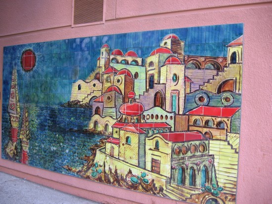 Colorful art on a downtown San Diego street.