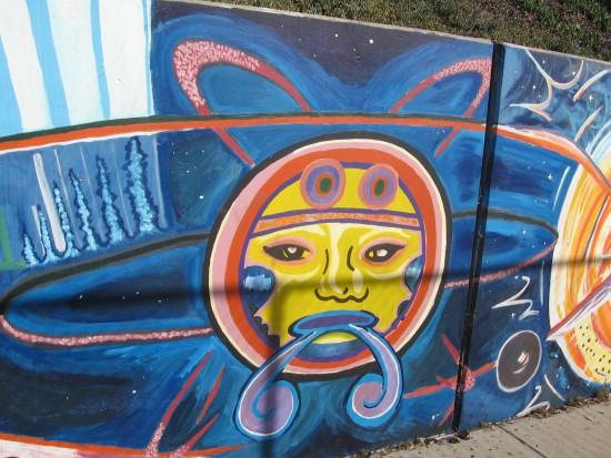 08 Mural behind Chicano Park basketball court.