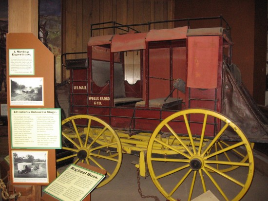Old Wells Fargo wagon once used to transport the mail.