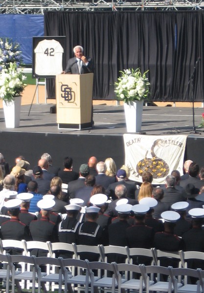 Ted Leitner gives memorable and emotional keynote speech.