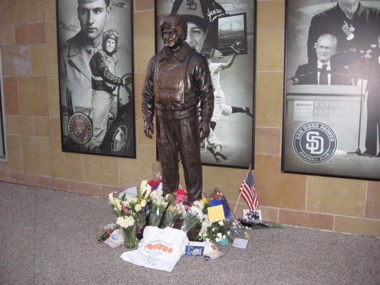 Flowers mark the passing of San Diego's beloved Jerry Coleman.