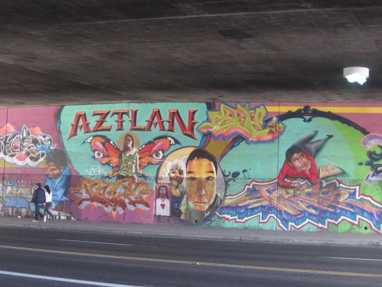 Aztlan mural on Cesar Chavez Boulevard.