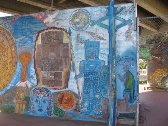 A very detailed mural in Chicano Park.