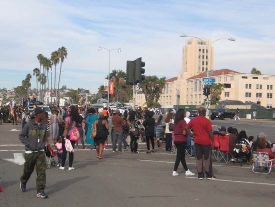 Crowd gathers for annual San Diego MLK parade.