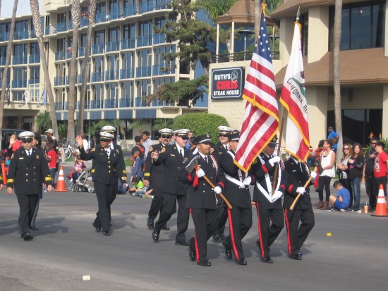 Here come some San Diego firefighters.