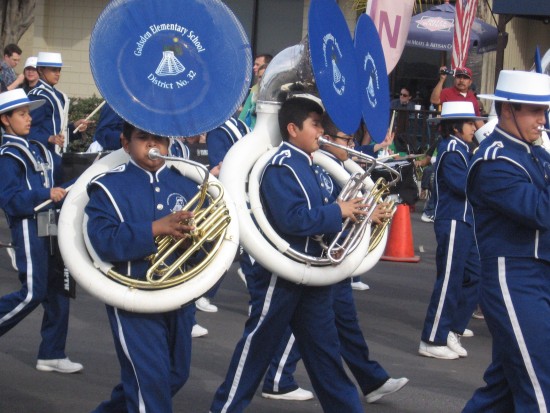 Tuba players march in the San Diego MLK parade.
