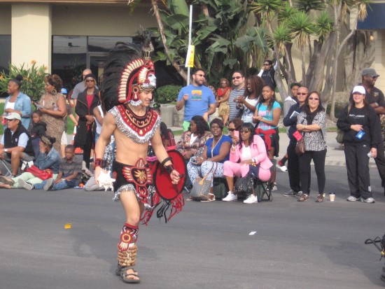 SDSU Aztec Warrior at MLK Parade in San Diego.