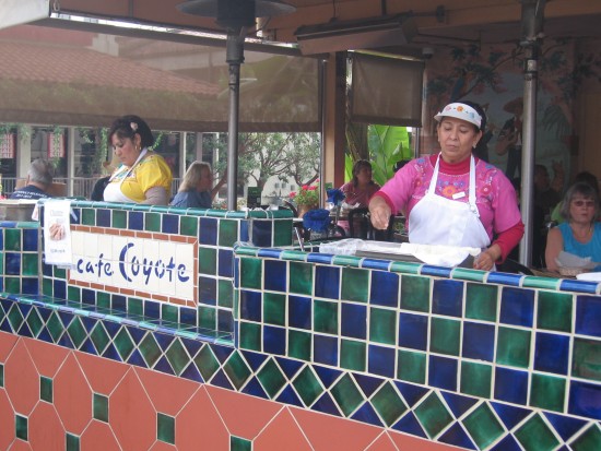 Old Town pedestrians can buy hot buttery tortillas.