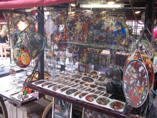Painted plates for sale in a corner of Old Town.