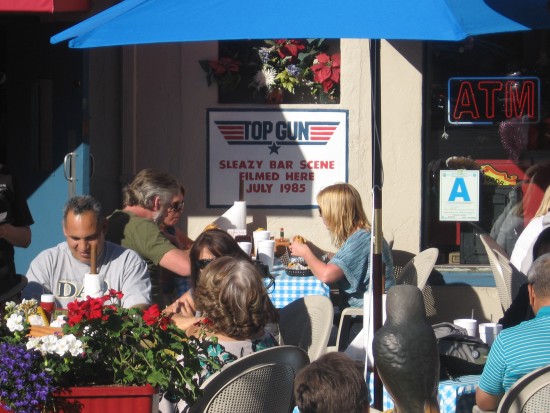 People dine where scenes from Top Gun were filmed.