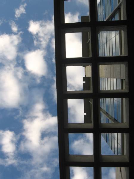 Looking straight up alongside the new Central Library.