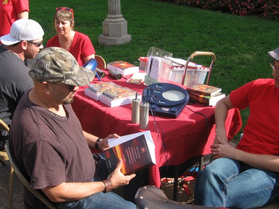 Scientologists with mysterious stress-detecting machines.