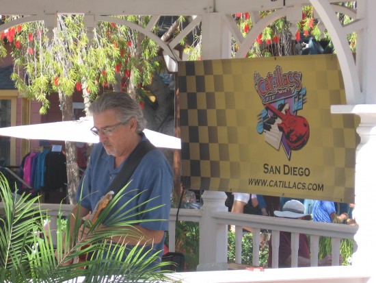 Catillacs guitarist in Seaport Village gazebo.