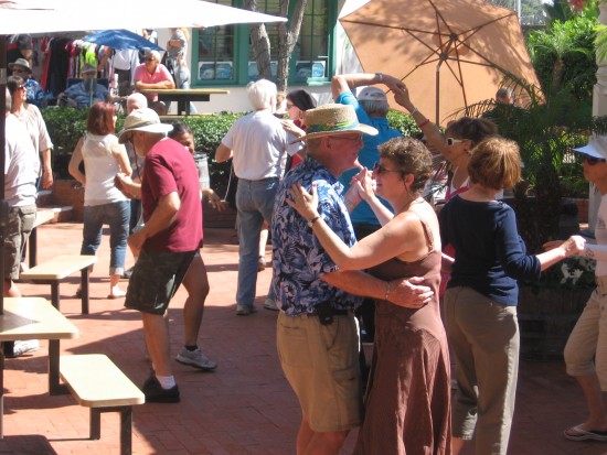 Dancing to a live band near the East Plaza Gazebo.