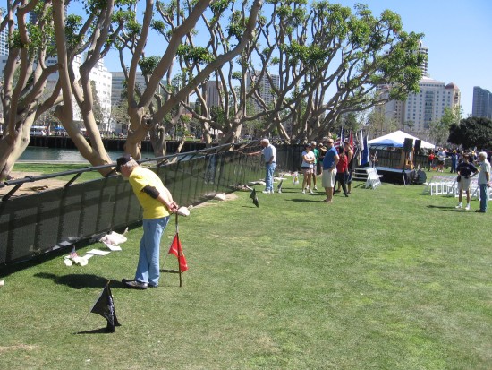 Half-size replica of Vietnam Veterans Memorial in San Diego.