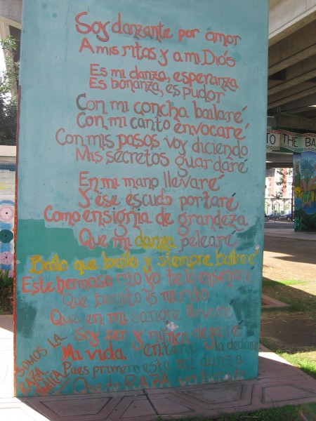 Poem in Chicano Park voices Mexican American pride.