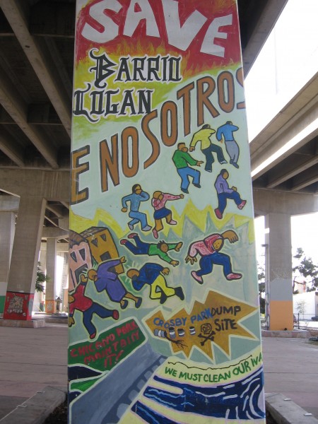 Environmental message on Barrio Logan mural.