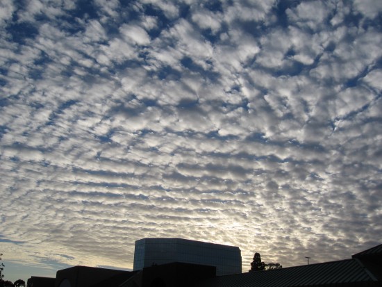 Lines of radiant, gilded clouds.