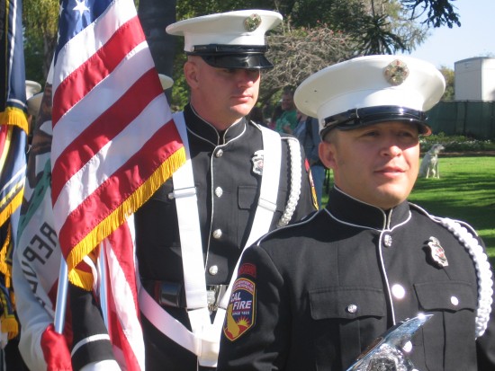 Marines stand at the ready for the big event.