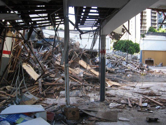 A big pile of rubble in downtown San Diego.