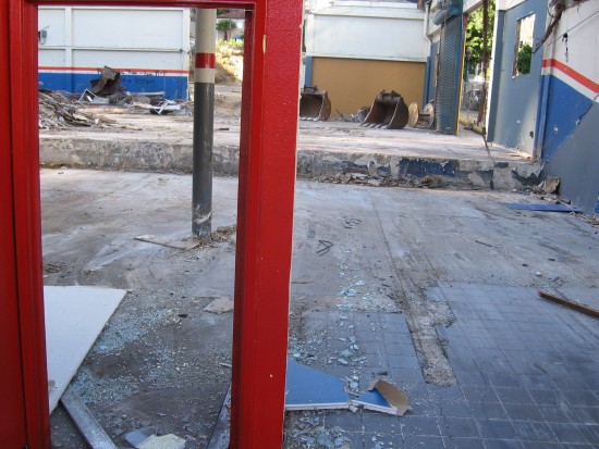 The now empty remains of Brake Depot on B Street.