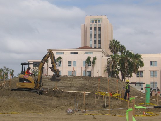 County Administration Building will have grass parks on either side.