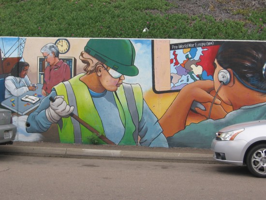 Segment of Urban Corps mural near Rosecrans and Jefferson.