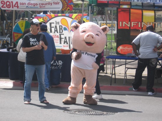 Funny pig at Padres Opening Day Block Party.