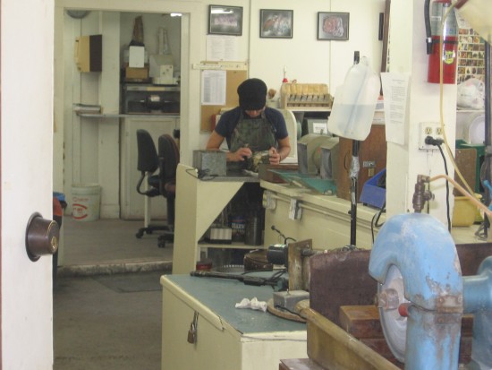 Workshop inside San Diego Mineral and Gem Society building.