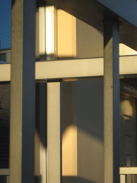 Light and shadow angled and entangled.