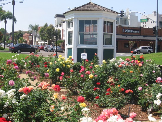 Original Coronado ferry ticket booth remains as historical artifact.